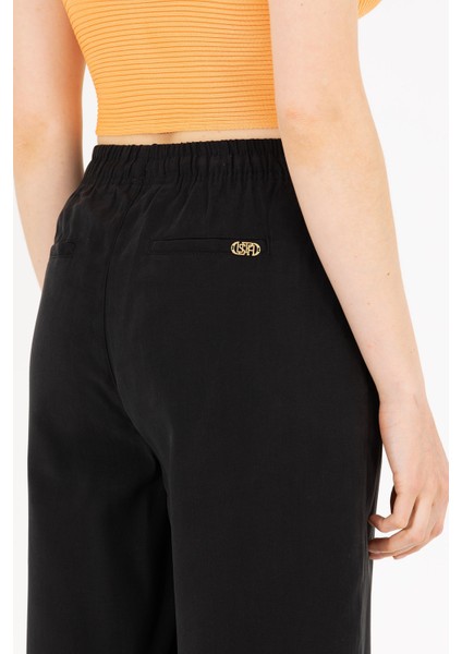 Kadın Siyah Pantolon (Kanvas-Chino) 50263197-VR046