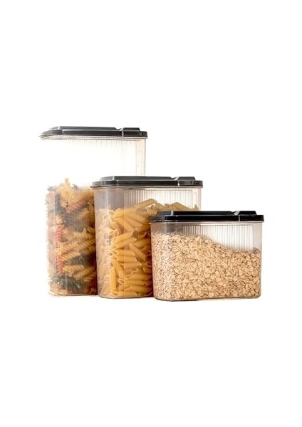 3'lü Erzak Saklama Kabı 2400 x 1700 x 1200ML - 3'lü Kuru Gıda Saklama Kabı Toplam 5300ML