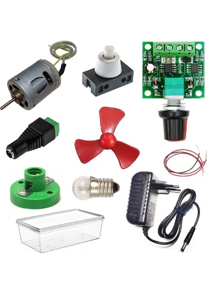 Kutulu 6 In 1 Motor ve Lamba Deney Seti (6 Devre) - Öğrenci Elektrik Devresi