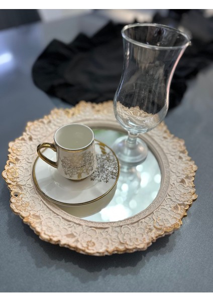 Dekoratif Aynalı Tepsi El Yapımı 30CM modelleri