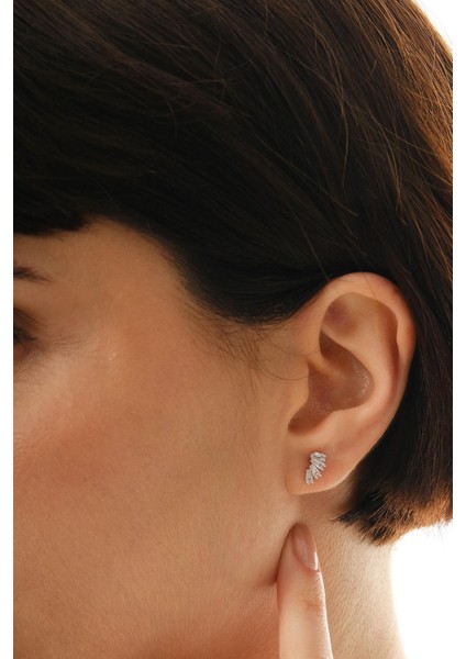 Baget Taşlı Rodyumlu Mini Gümüş Küpe 7376 fiyatları