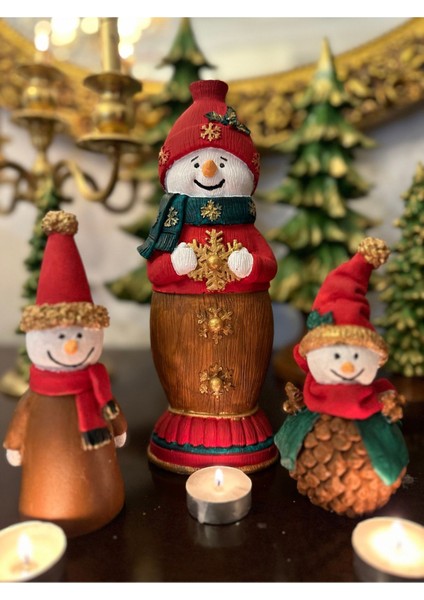 Yeni Yıl Kardan Adam Biblo Set 3 Lü , Noel Set (27CM ve 16CM) fiyatları