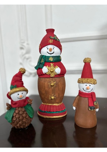 Yeni Yıl Kardan Adam Biblo Set 3 Lü , Noel Set (27CM ve 16CM) fırsatları