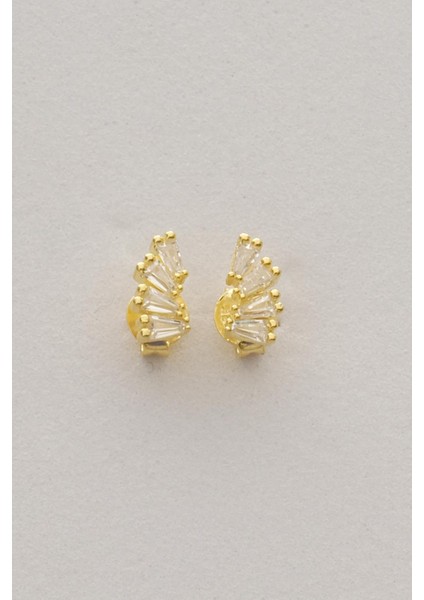 Baget Taşlı Altın Kaplama Mini Gümüş Küpe 7377 fırsatları