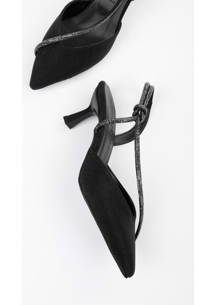 Kadın Hush Siyah Simli Kısa Topuklu Stiletto modelleri