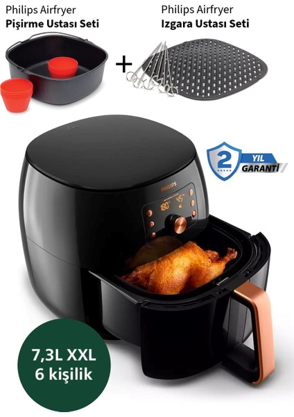 HD9867 Super Set Premium Xxl 7,3 Litre Airfryer & Fritöz + Mutfak Tartısı