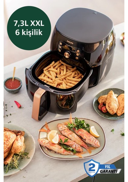 HD9867 Super Set Premium Xxl 7,3 Litre Airfryer & Fritöz + Mutfak Tartısı fırsatları
