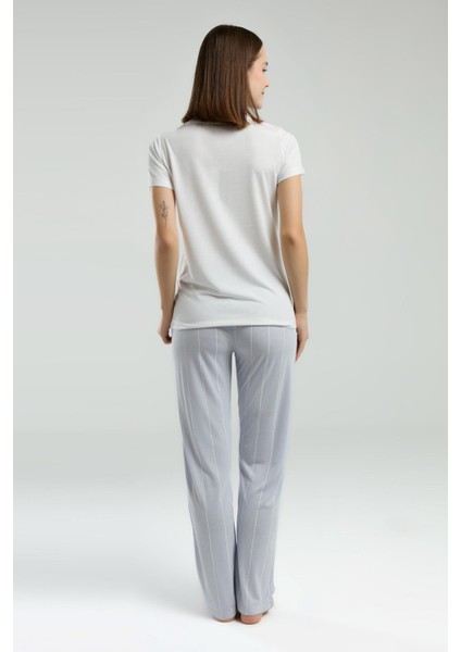 Kadın Bisiklet Yaka Kısa Kol Pijama Takım indirimleri