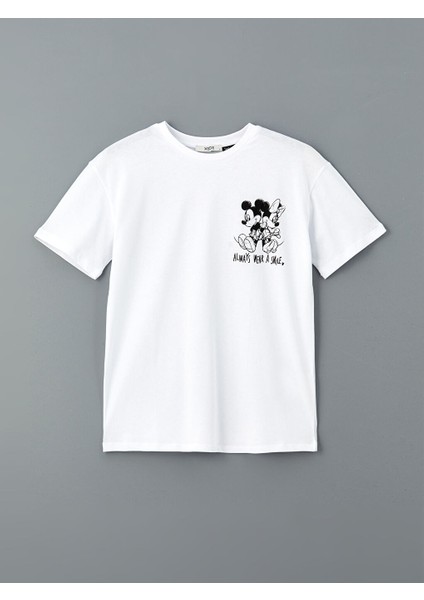 Yeni Sezon Mickey ve Minnie Mouse Baskili Kadin Tisort - S5LT79Z8 indirimleri