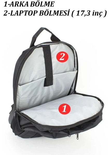 Sırt Çanta 17.3''inç Laptop Bölmeli Siyah Unisex fırsatları