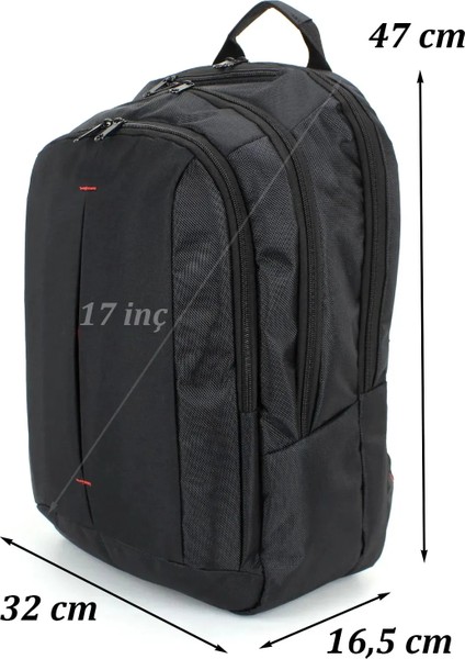 Sırt Çanta 17.3''inç Laptop Bölmeli Siyah Unisex modelleri