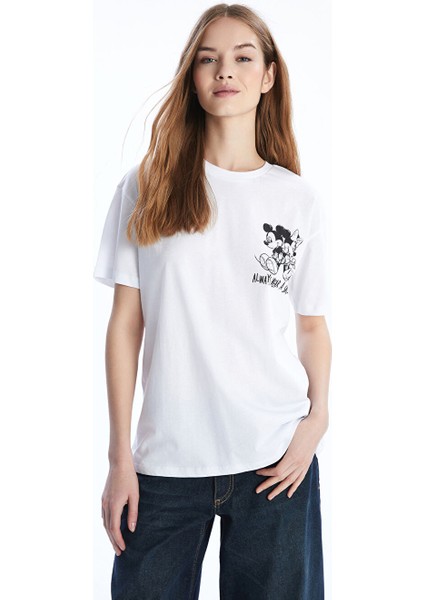 Yeni Sezon Mickey ve Minnie Mouse Baskili Kadin Tisort - S5LT79Z8 modelleri