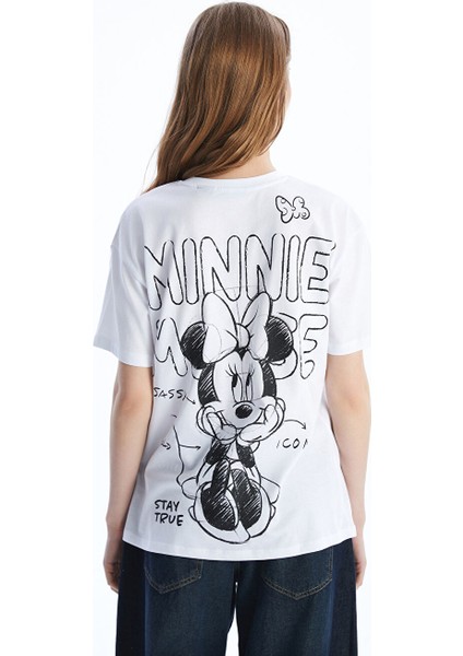 Yeni Sezon Mickey ve Minnie Mouse Baskili Kadin Tisort - S5LT79Z8 fırsatları