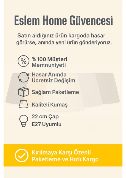 Modern Abajur Başlığı 22CM