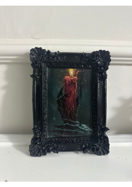 El Yapımı Vintage Tarzı Gotik Siyah Çerçeveli Tablo 20CM fiyatları