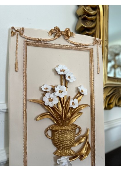 Büyük Boy El Yapımı Tasarım Çiçekli Tablo (50 cm ) modelleri