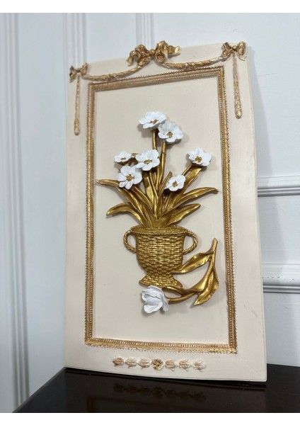 Büyük Boy El Yapımı Tasarım Çiçekli Tablo (50 cm ) fırsatları