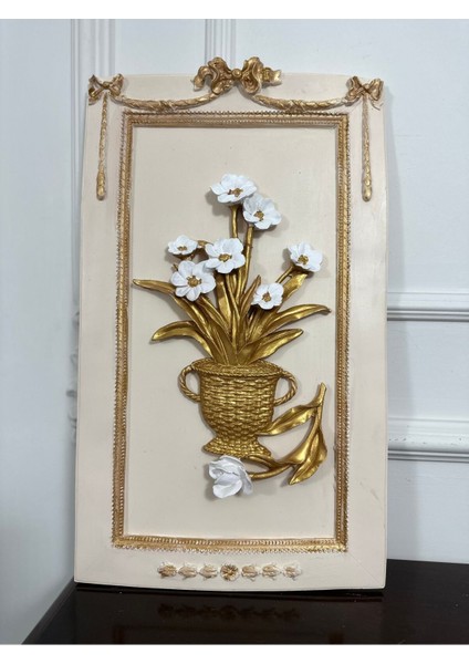 Büyük Boy El Yapımı Tasarım Çiçekli Tablo (50 cm ) indirimleri