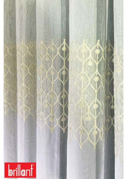 Gold Ottoman 1/2,5 Normal Pileli Ütü Istemez Kırışmaz 3 Sıra Işlemeli Tül Perde