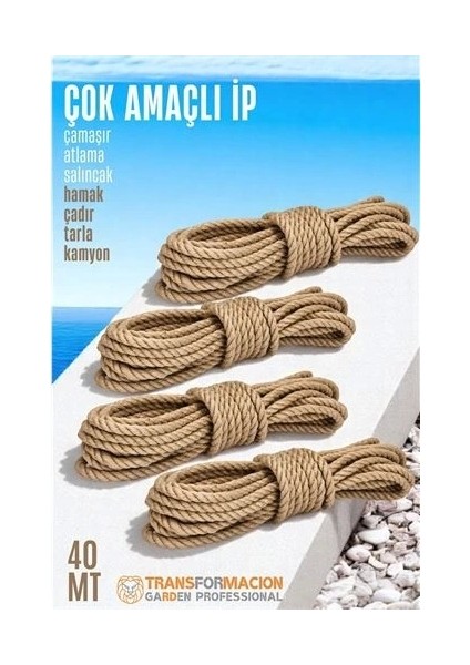 Çok Amaçlı Kalın Ip Hamak Ipi - Çamaşır Ipi Salıncak Ipi Atlama Ipi 40 Metre fiyatları