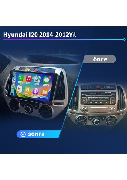 Hyundai I20 2014-2012 Yıl Uyumlu 9 Inç 4 GB Ram 32 GB Hafıza Multimedya Carplay Navigasyon fiyatları