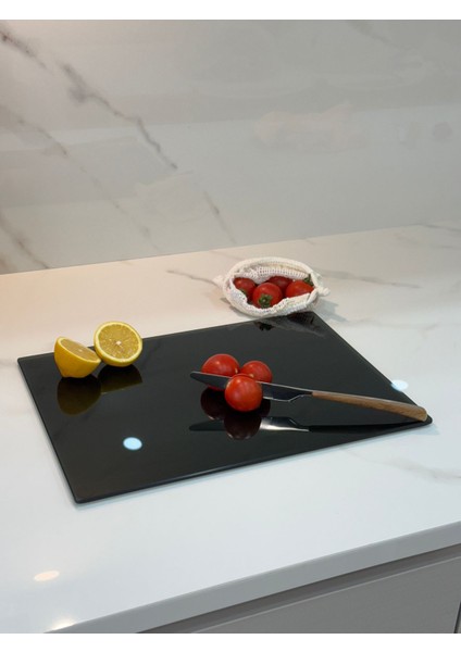 Cam Kesme Tahtası Şeffaf Füme Renk Temperli Cam Isıya Dayanıklı Kırılmaya Dayanıklı 25*35 cm fiyatları