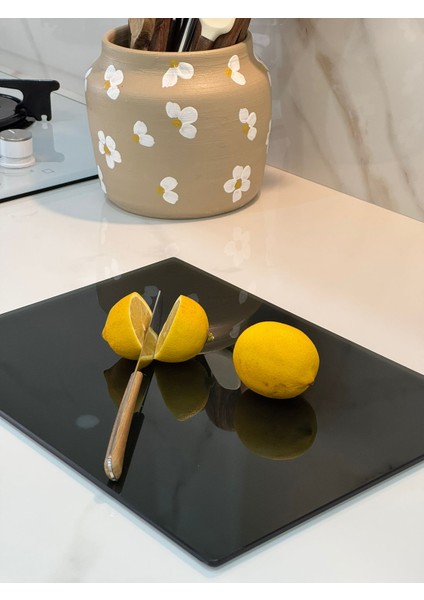 Cam Kesme Tahtası Şeffaf Füme Renk Temperli Cam Isıya Dayanıklı Kırılmaya Dayanıklı 25*35 cm fırsatları