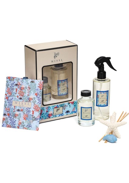 Marin Ocean Wawe Hediye Seti (Oda Kokusu-Oda Spreyi-Kokulu Zarf)