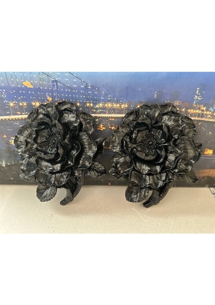 Duvar Gülü Dekoratif Şakayık 2li Siyah 25CM