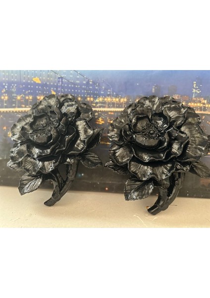 Duvar Gülü Dekoratif Şakayık 2li Siyah 25CM fiyatları