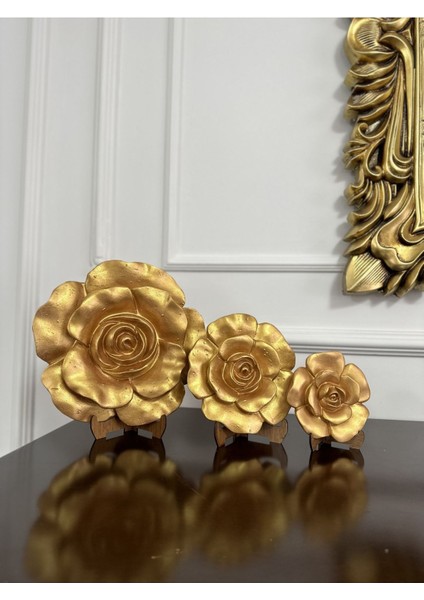 Gold Duvar Gülü , Dekoratif Masa Duvar Süsü