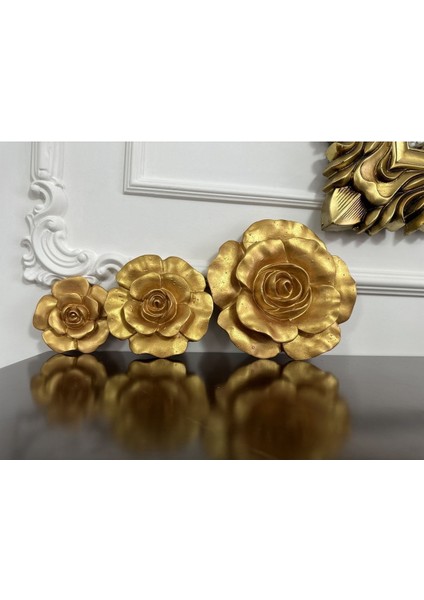 Gold Duvar Gülü , Dekoratif Masa Duvar Süsü