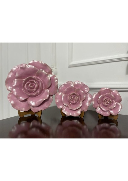 Duvar Gülü Dekoratif 3 Lü Duvar Gülü Sedefli