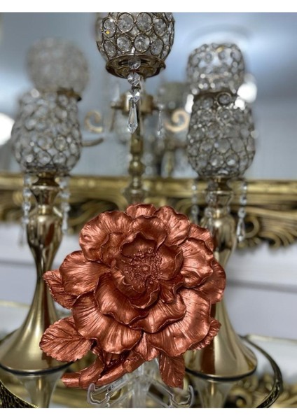 Dekoratif Bakır Şakayık Seramik Duvara Asılabilir Masa Üzeri Kullanılabilir