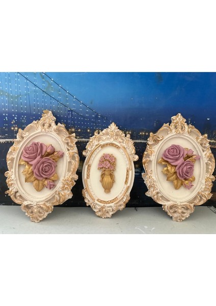 Gül Tablo 3lü Tasarım El Yapımı fiyatları
