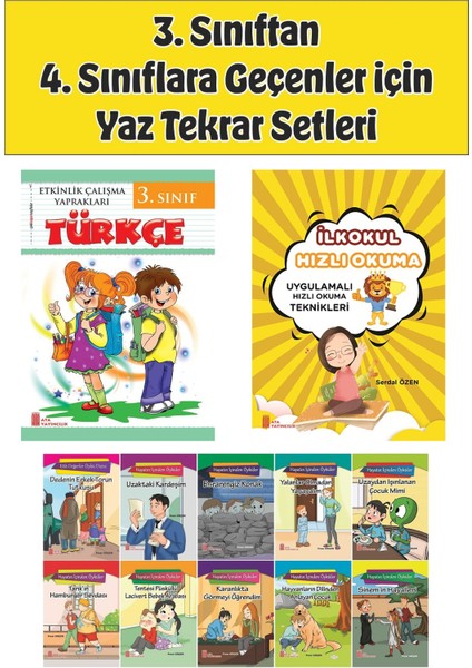 3.sınıftan 4.sınıfa Geçenler Için Hızlı Okuma ile Türkçe Etkinlik Kitabım+10 Lu Hikaye Seti 2