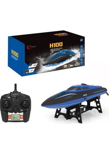 H100 Rc Hız Teknesi Su Geçirmez Yüksek Hızlı 35 cm Mavi Renk