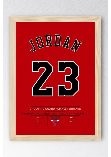 Michael Jordan Forma Çerçeveli Tablo - Nba Chicago Bulls Jersey