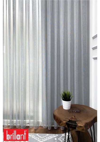 Tt Gri 1/3 Sık Pileli Ütü Istemez Kırışmaz Düz Tül Perde