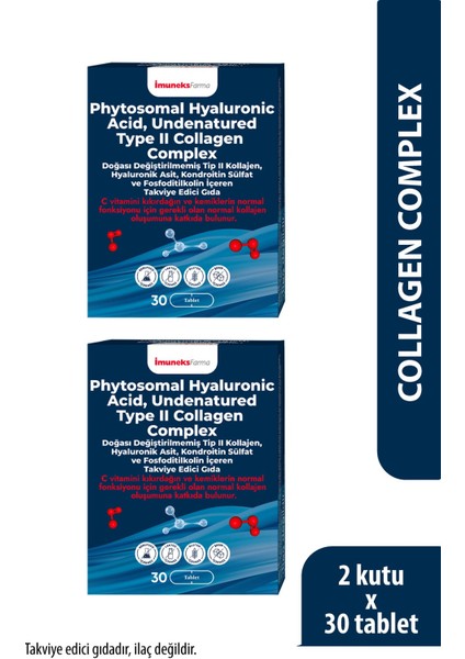 Phytosomal Hyaluronic Acid,undenatured Type Iı Collagen Complex x 2 Adet