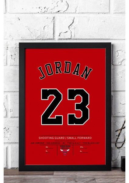 Michael Jordan Forma Çerçeveli Tablo - Nba Chicago Bulls Jersey