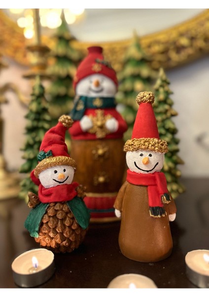 Kardan Adam 3 Lü Set ,yeni Yıl Noel Polyester Set modelleri