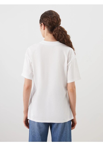 Lcw Modest Bisiklet Yaka Baskılı Kadın Tişört (S5) fırsatları