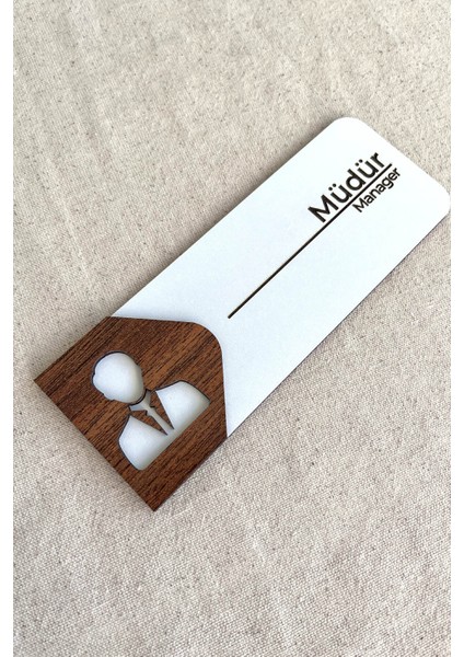 Müdür Kapı Tabelası – Mdf Ofis Oda Isimliği | 19X7 cm Çift Katmanlı fiyatları