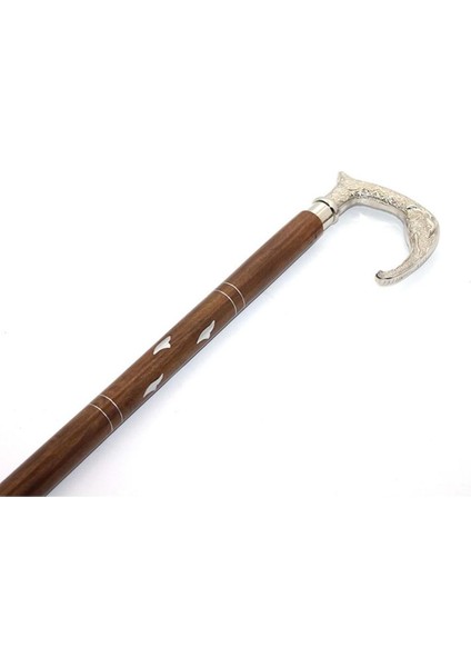 Fil Başlıklı Pirinç Baston 92 cm