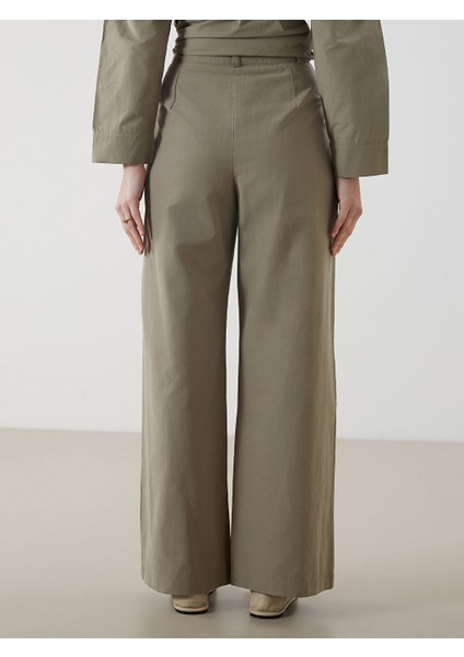 Yeni Sezon Standart Fit Poplin Kadin Pantolon - S5MO15Z8 fırsatları