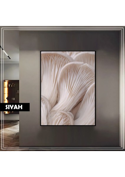 |mantar Macro Modeli (Mushroom) |çerçeveli Temperli Cam Tablo Tekli Dikey