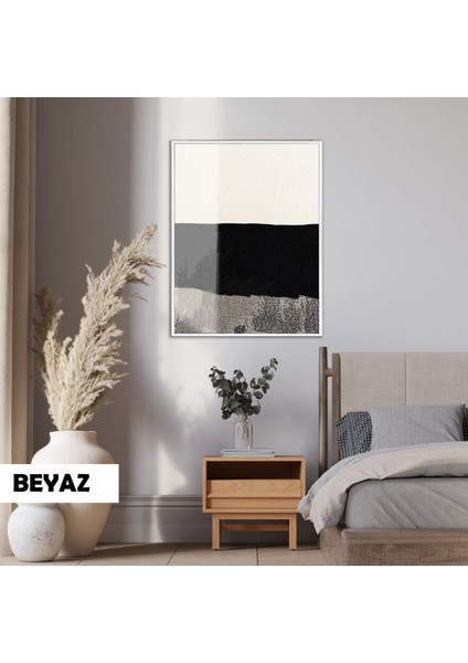 |soyut|02 Gri Siyah Desenli Modeli |çerçeveli Temperli Cam Tablo Tekli Dikey