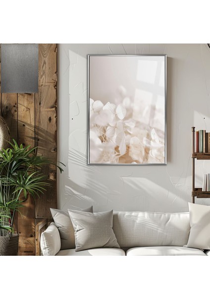 |ortanca Çiçeği Soft Model 01 |çerçeveli Temperli Cam Tablo Tekli Dikey