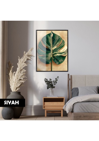 |yeşil Gold Devetabanı Modeli (Araceae) |çerçeveli Temperli Cam Tablo Tekli Dikey